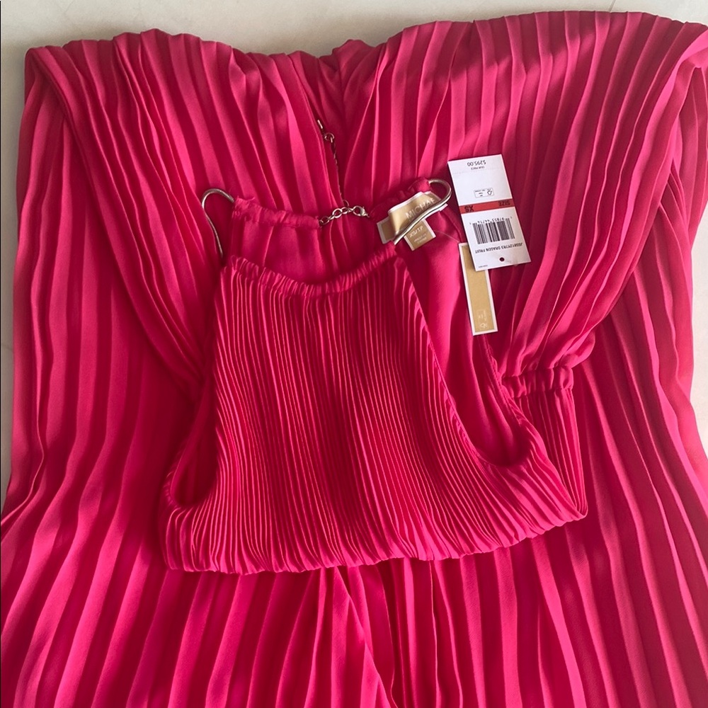 Michael Kors Fuchsia Pleated Jumpsuit